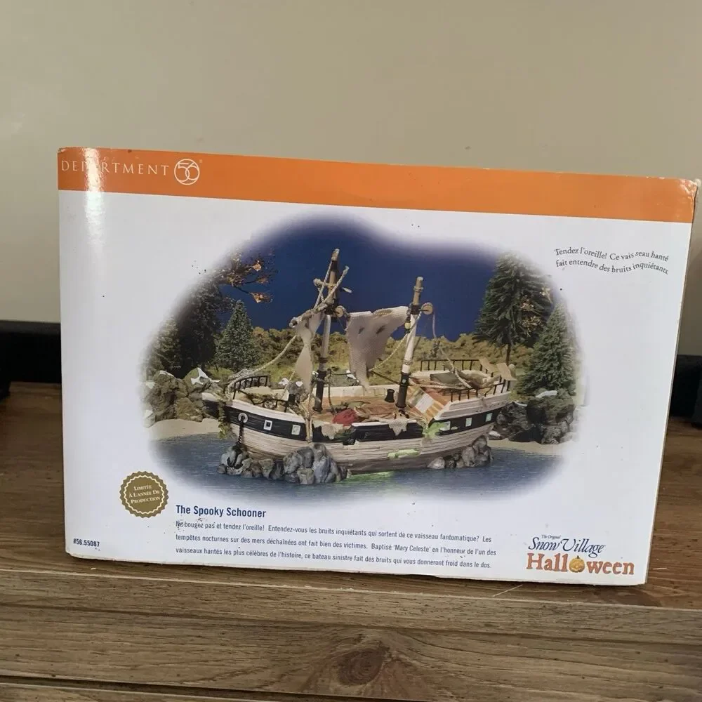 Department 56 The Spooky Schooner 56.55087 Original Box Sound Lights Work